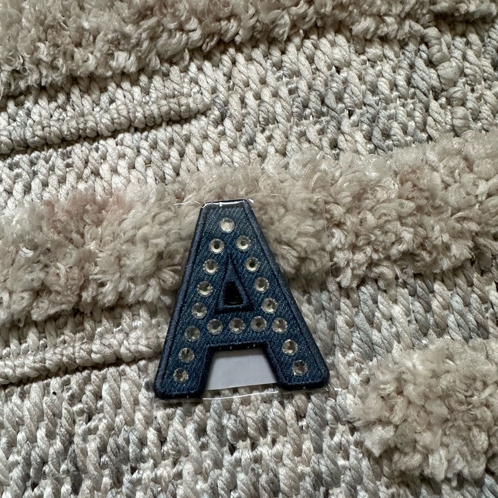 Stoney clover lane denim rhinestone letter A